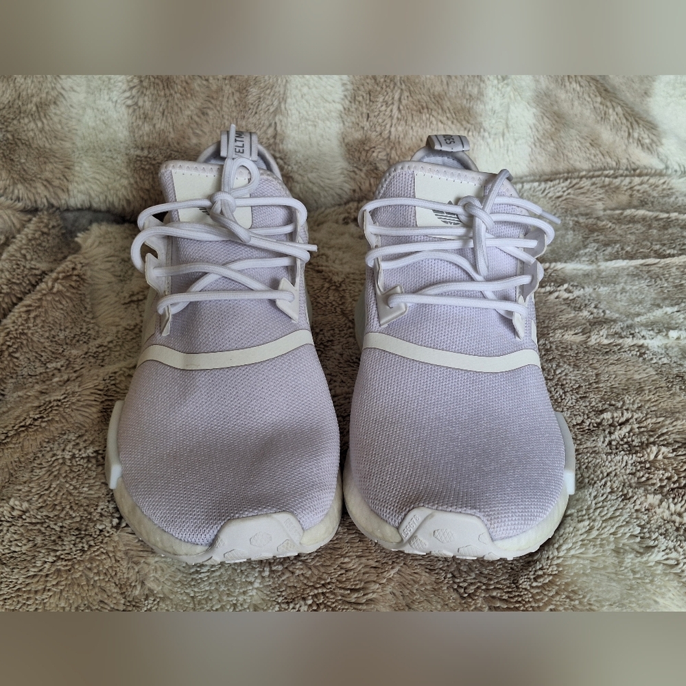 adidas Women's NMD R1 Primeblue Triple White Skate Shoes/Sneakers Size 9 US - Picture 6 of 16